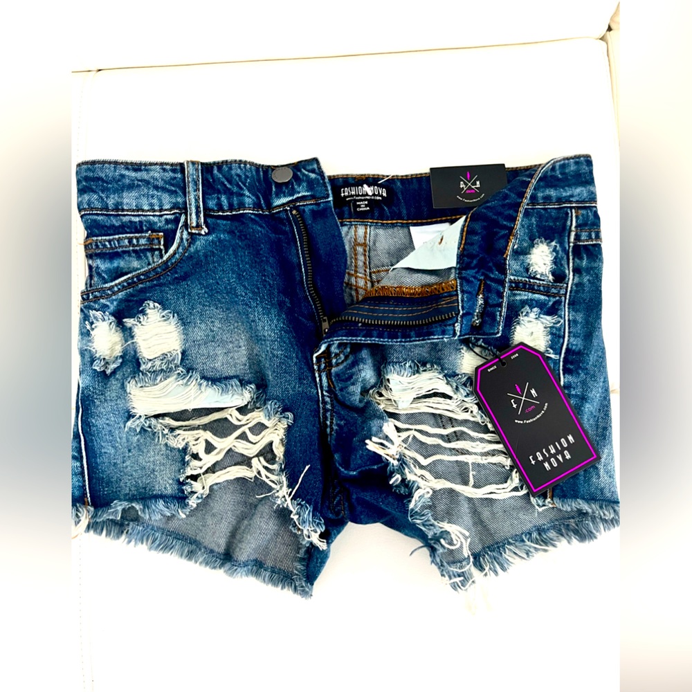 Distressed Denim Shorts